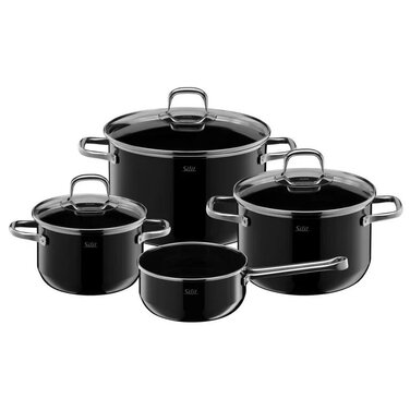 Набір кухонного посуду, 4 предмети, чорний Silargan® Elegance Silit