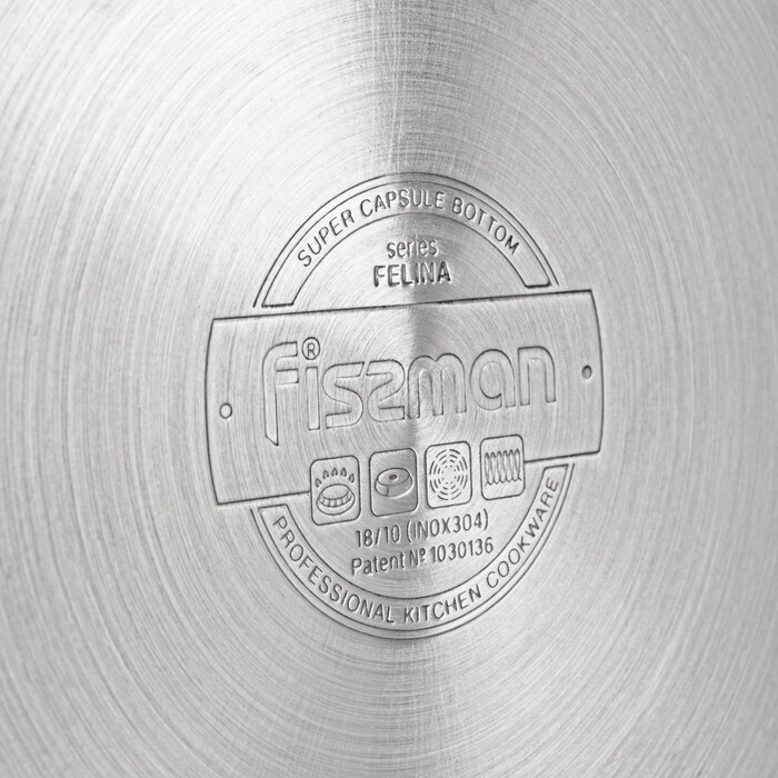 Каструля Fissman FELINA 24x14,5 см / 6,5 л. зі скляною кришкою нержавеющая сталь (5348)