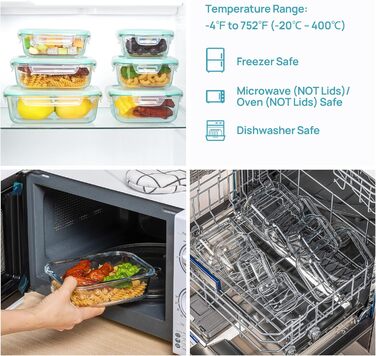 Набор стеклянных контейнеров с крышками 8 предметов Vtopmart