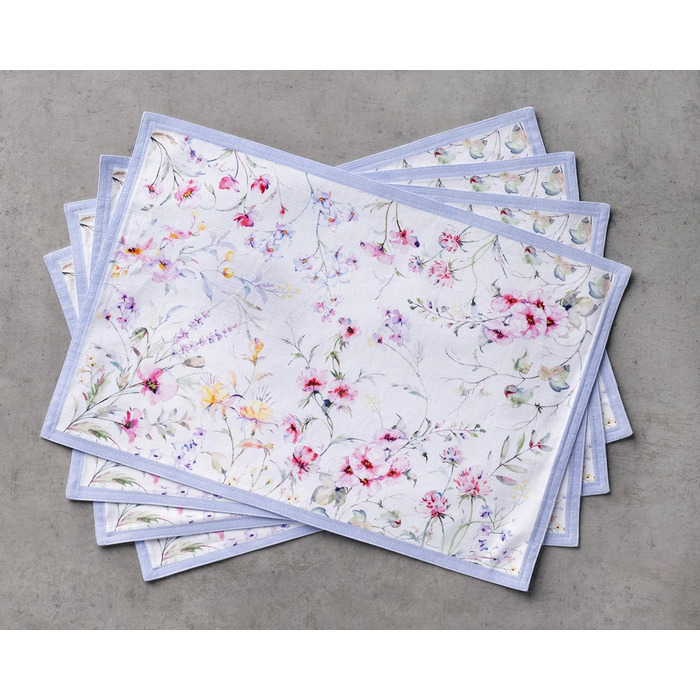 Серветки Maison d&39Hermine зі 100 бавовни, набір з 4 шт. , декоративні серветки, пасхальні серветки, які можна прати, для свят, вечерь, весни, літа (33 см x 48 см) (Літні квіти.)