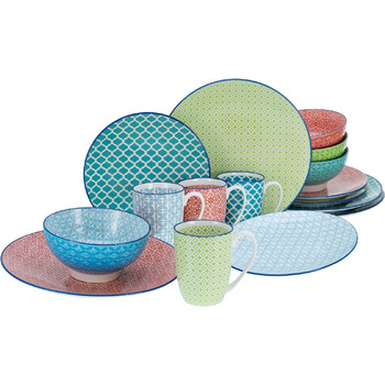 Набор посуды на 4 персоны, 16 предметов, разноцветный Mediterranean Creatable
