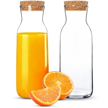 Скляний графин 1 л з кришкою 2 шт KONZEPT