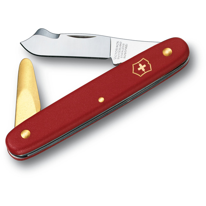 Садовый нож Victorinox Budding Combi 2 100мм/3funk/красный коврик (блистер)