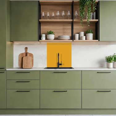 Кухонний фартух 60x250 см, самоклеючий фартух, кухонний фартух, кухонний фасад, самоклеючі кухонні фартухи - Осінь (Охристо-жовтий - Однотонний, 80 x 80 см)