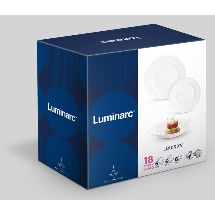 Сервиз LUMINARC LOUIS XV WHITE, 18 предметов (6840744)