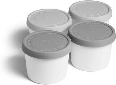 Набір з 2 контейнерів для морозива 1 л, контейнери для зберігання, морозильні банки, контейнери для льоду без бісфенолу А харчового класу (сірий міні-набір з 4 шт. )