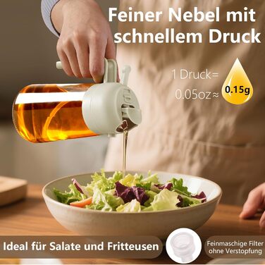 Дозатор та розпилювач олії 470 мл 2-в-1, набір 2 предмети, чорний і білий SWEET VIEW