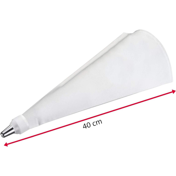 Кондитерський мішок 40 см та 5 сталевих насадок, кремово-білий Westmark