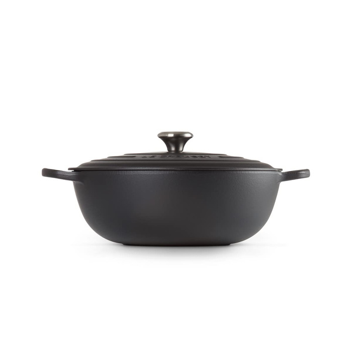 Чавунна каструля Le Creuset Signature La Marmite, 32 см, 4,1 л, підходить для всіх типів плит та індукції (матовий чорний)