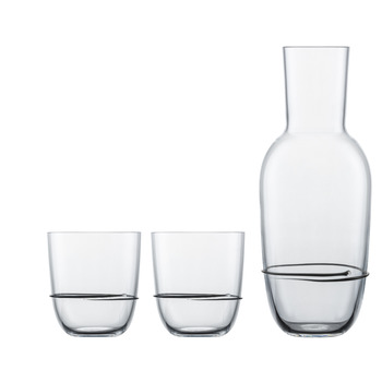 Графин для воды со стаканами, набор 3 предмета, черный Aura Zwiesel Glas