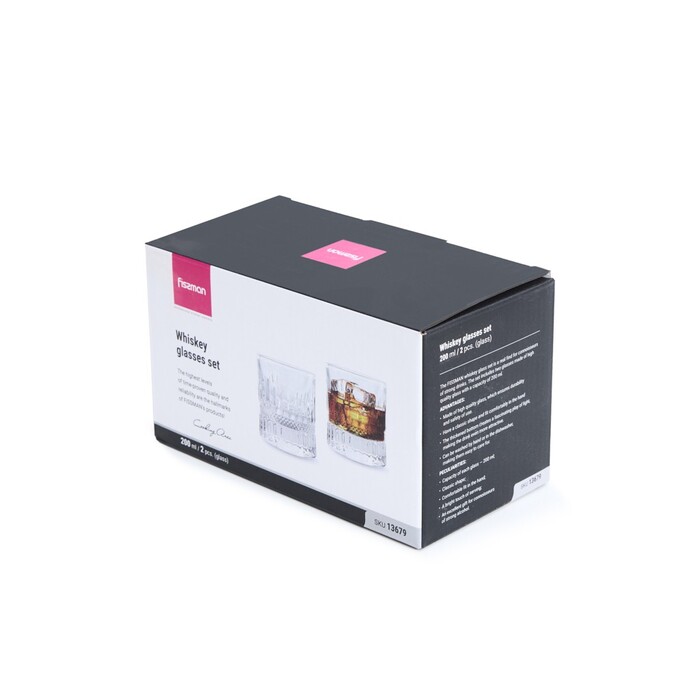 Набор из 2-х стаканов Fissman для виски 200 мл (13679)