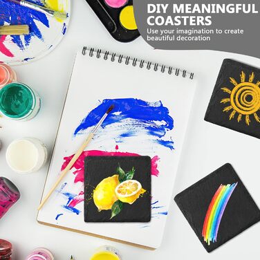 Набір квадратних підставок із натурального сланцю 60 шт AFOROEOA