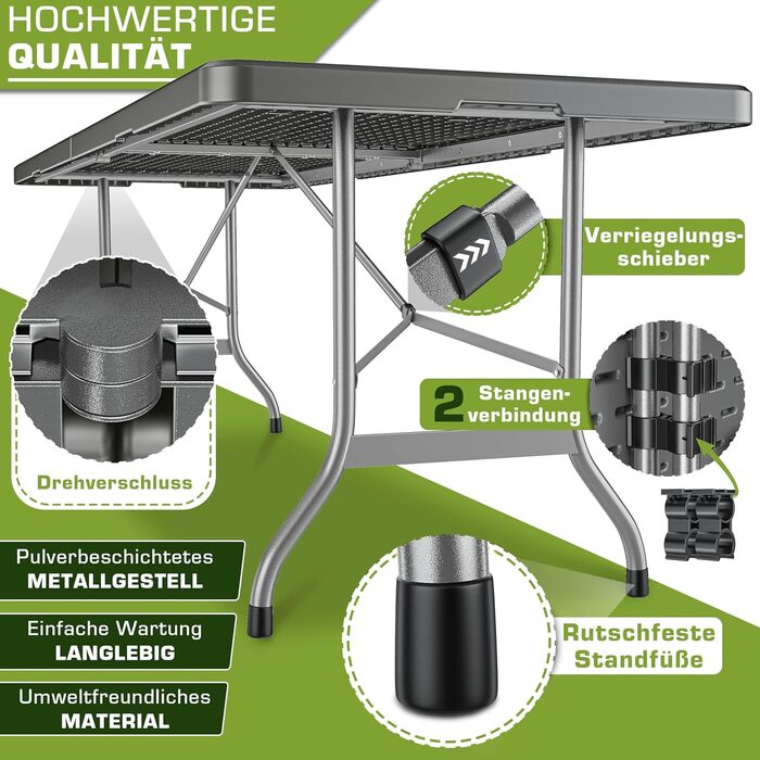 Складной стол 180x75 см tillvex