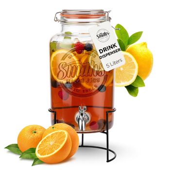 Стеклянный диспенсер для напитков с краном 5 л Smiths Mason Jars