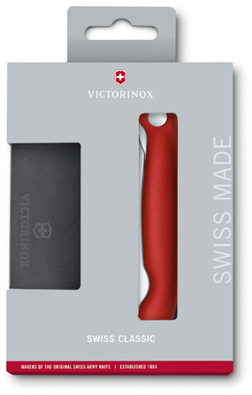 Набор кухонный Victorinox SwissClassic Cutting Board Set  2шт з черв. ручкою (складаний ніж, дошка для нарізання)