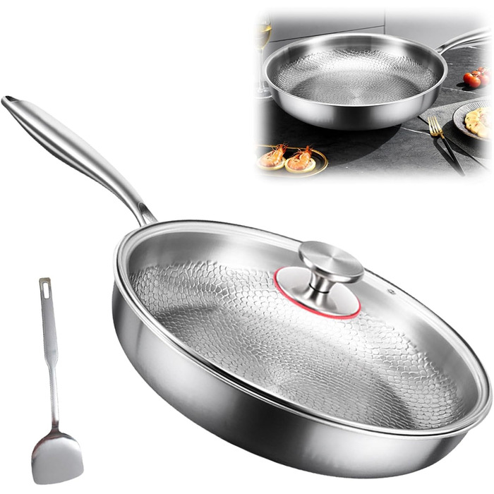 Титановая сковорода с крышкой 24 см Titan Pro Agrdeed