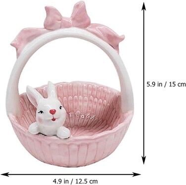 Керамическая миска в форме пасхальной корзины с милым зайчиком soulnioi