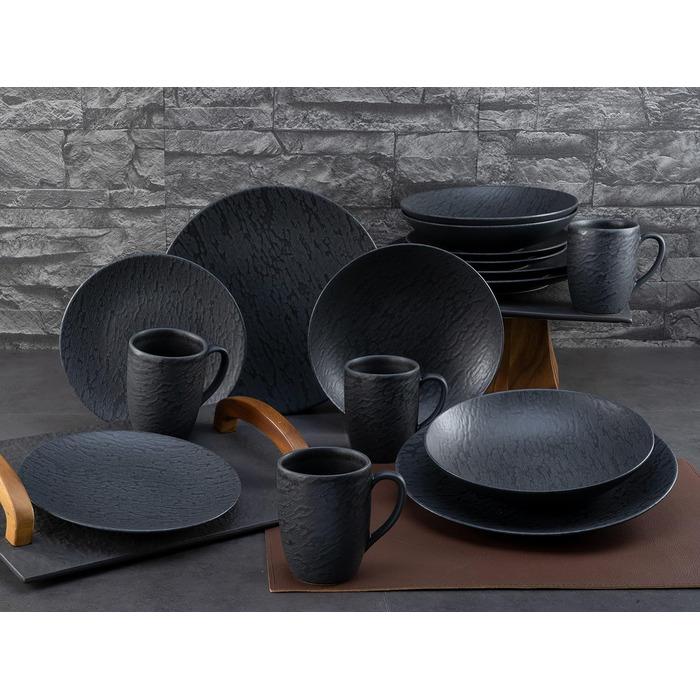 Набір посуду на 4 персони, 16 предметів, Slate Black Creatable