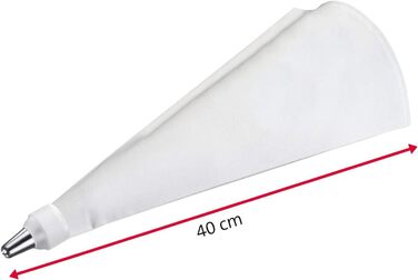 Кондитерський мішок 40 см та 5 сталевих насадок, кремово-білий Westmark