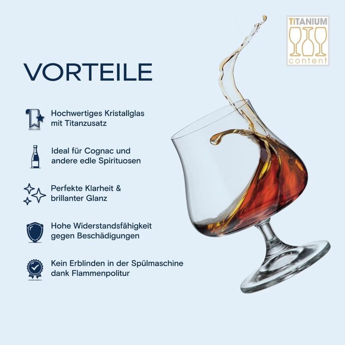 Набір коньячних келихів 6 шт 575 мл BOHEMIA CZECH REPUBLIC