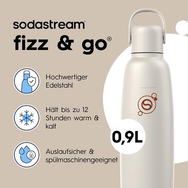 Бутылка для газированной воды 0,9 л, песочно-бежевая Fizz & Go SodaStream