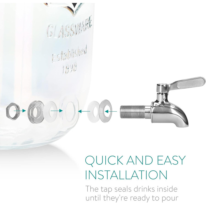 Диспенсер для напитков стеклянный 5 л Navaris