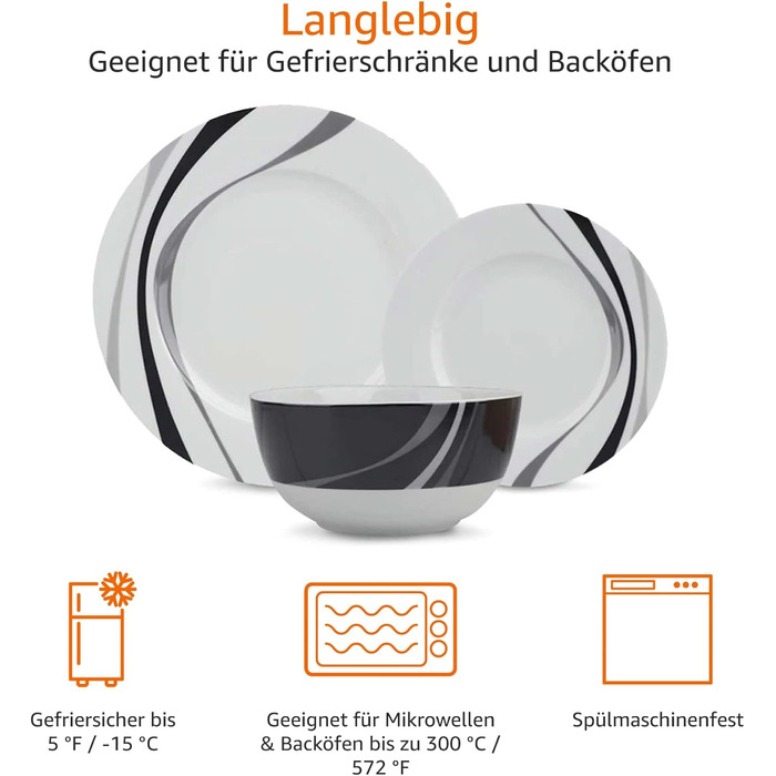 Набір посуду Kitchen-Profi Basics, 18 предметів, для 6 осіб (Swirl)