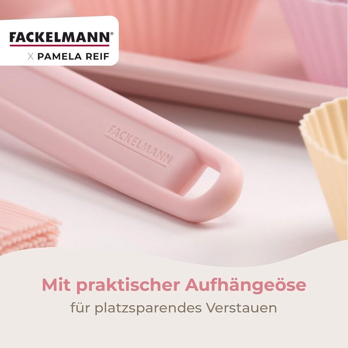 Силиконовая лопатка-скребок для теста 28 см, пастельно-розовый Pamela Reif Fackelmann