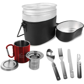 Компактний туристичний набір посуду 8-в-1 normani