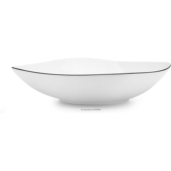 Набор посуды konsimo Combi на 12 персон Набор тарелок CARLINA Modern 36 предметов Столовый сервиз - Сервиз и наборы посуды - Комбинированный сервиз 12 персон - Сервиз для семьи - Посуда Столовая посуда (Столовый сервиз 12 дней, Black Edges)