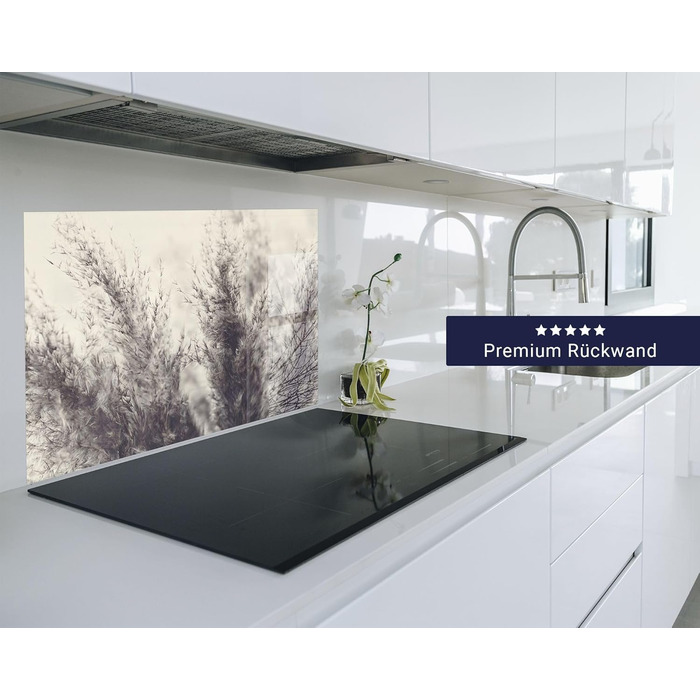 Кухонний фартух timalo зі скляним виглядом Акрилове скло 2 мм Бризкозахисна стіна для плити, скляний фартух, акрилові скляні стінові панелі, захисна панель для фартуха Бетонно-блакитно-сірий (60x52 см, 209- Пампасська трава)