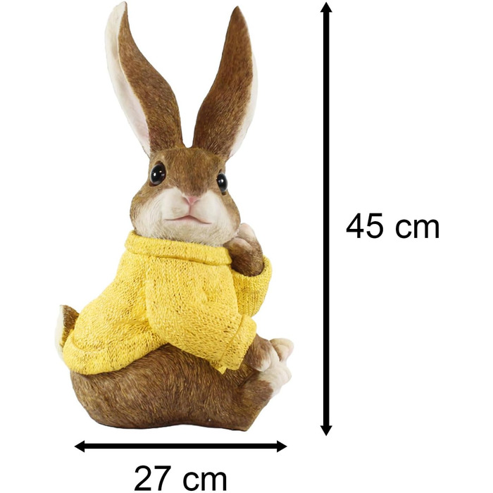 Декоративні фігурки великодніх зайчиків жовтий светр colourliving
