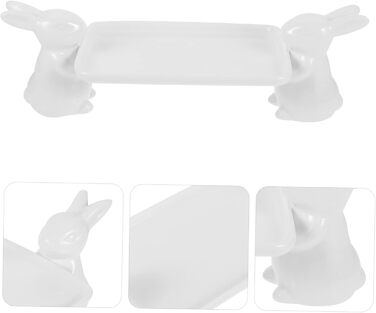 Керамічний сервірувальний піднос з милими кролики 31 х 10 см VICASKY