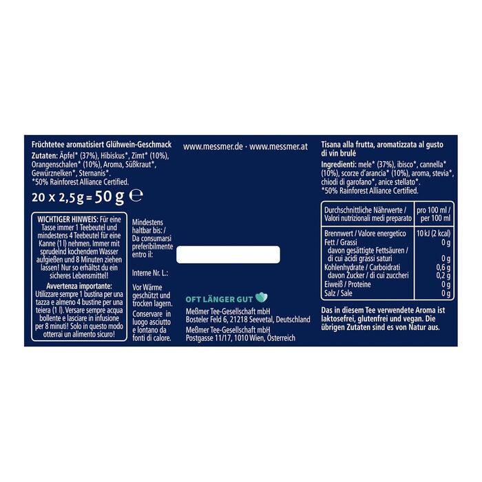 Чай Месмер - 48 чайних пакетиків 24 видів Атмосферний дизайн для демонстрації Різдвяний календар ідеально підходить як подарунок Фруктовий та трав&39яний чай (ЗИМОВИЙ ПУНШ, 20 чайних пакетиків)