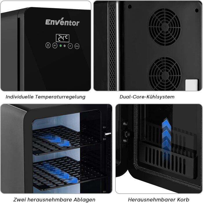 Мини-холодильник 10 л черный Enventor