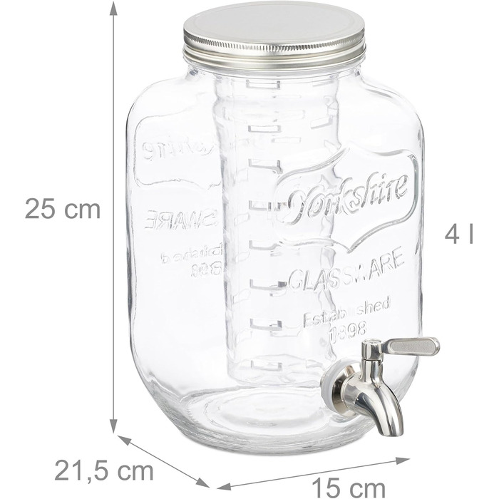 Диспенсер для напоїв 4 л Relaxdays