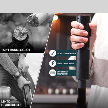 Електричний штопор 6-в-1 з USB-зарядкою відкривачка для вина Twinz'up