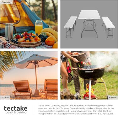 Комплект садовой мебели из 3 предметов белый tectake