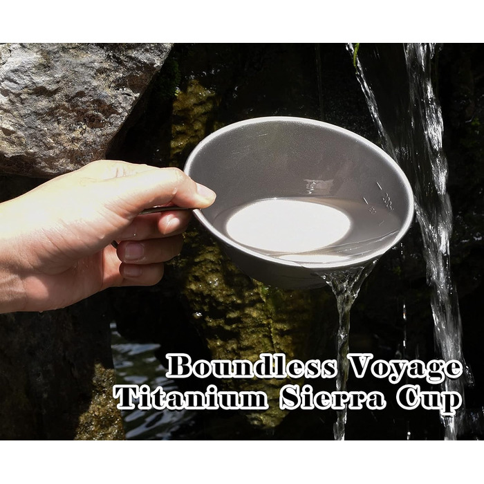 Безмежна подорож Титанова чаша Sierra Cup Outdoor Camping Backpackers Cup Легка компактна чашка з ручкою Ti1092T (300 мл 1 шт. )