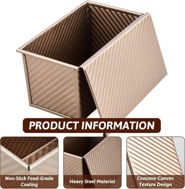 Форма для випікання тостів з кришкою 19,2x10,2x11,5 см рожеве золото PTJJXA