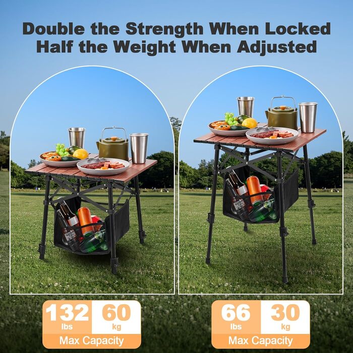 Складной алюминиевый стол с регулируемой высотой Odoland