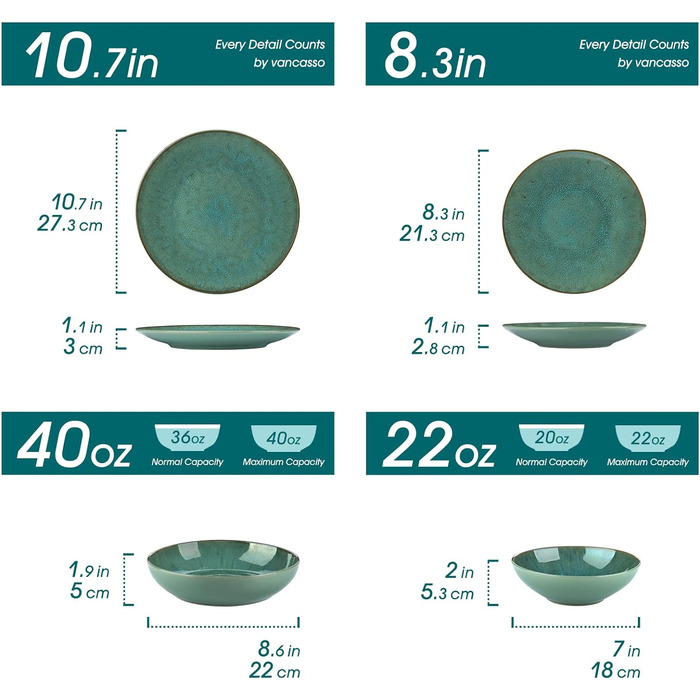 Столовый сервиз из керамогранита, комбинированный сервиз из фаянса vancasso из 32 предметов, набор посуды в винтажном стиле на 4-12 персон (Karst-g, посуда на 4 персоны)