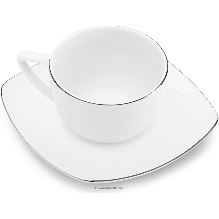 Набор посуды konsimo Combi на 12 персон Набор тарелок CARLINA Modern 36 предметов Столовый сервиз - Сервиз и наборы посуды - Комбинированный сервиз на 12 персон - Сервиз для семьи - Посуда Столовая посуда (Комбинированный сервиз 18 шт., Platinum Edges)