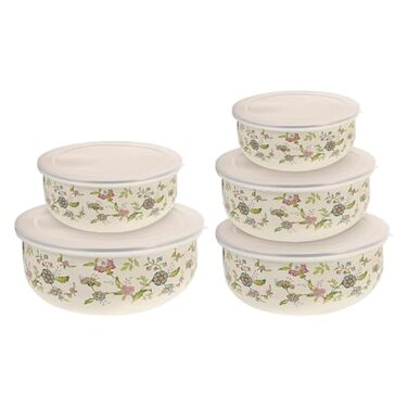 Наборы эмалированных мисок с крышками 5 предметов RSBFER