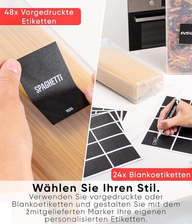 Набор из 24 контейнеров для хранения, прозрачный/черный XL Deco haus