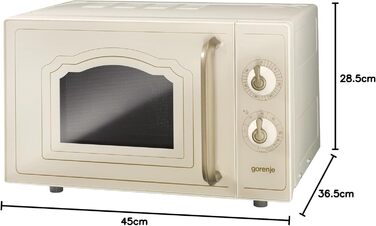 Мікрохвильова піч Gorenje MO20A3WH / 20 л / 800 Вт / AquaClean / AutoMenu / Сенсорне керування / LED-дисплей / Функція розморожування / 5 рівнів потужності / Блокування від дітей / Білий (Класичний, Бежевий)