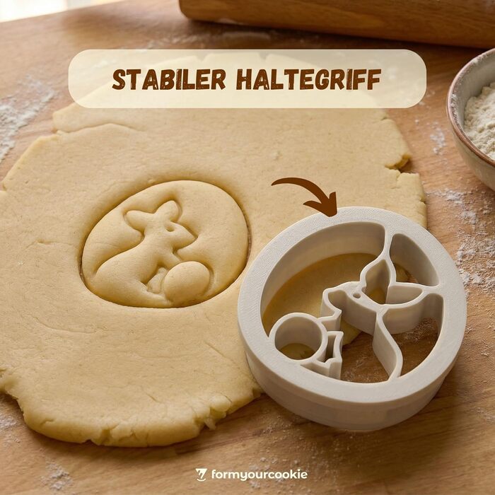 Набір із 3 формочок для пасхального печива, смугастий візерунок у формі пасхальних яєць, кролик, 2 в 1 зі штампом, 5 x 4 см, можна мити в посудомийній машині, екологічно чисті, стійкі до іржі (2 пасхальні яйця &quotКролик&quot (5x4 см))