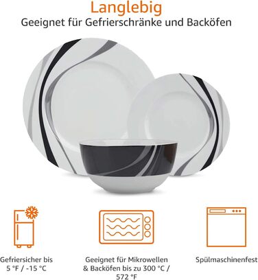 Набір посуду Kitchen-Profi Basics, 18 предметів, для 6 осіб (Swirl)