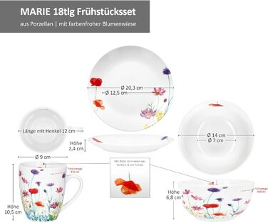 Набор для завтрака с 18 предметами на 6 человек MamboCat