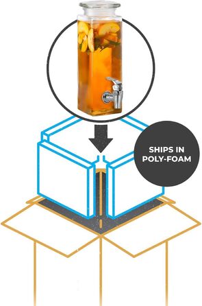 Скляний диспенсер для напоїв 2,5 л Mary's KITCHEN TOOLS